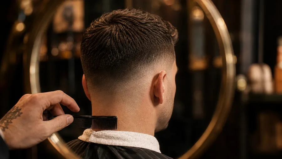 Detalle de fade y acabado frente al espejo