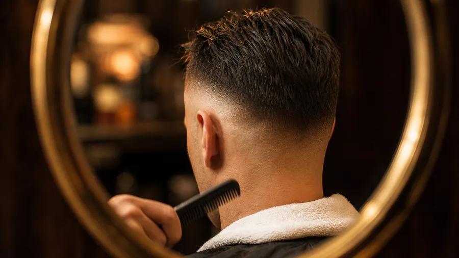 Detalle de fade y acabado frente al espejo